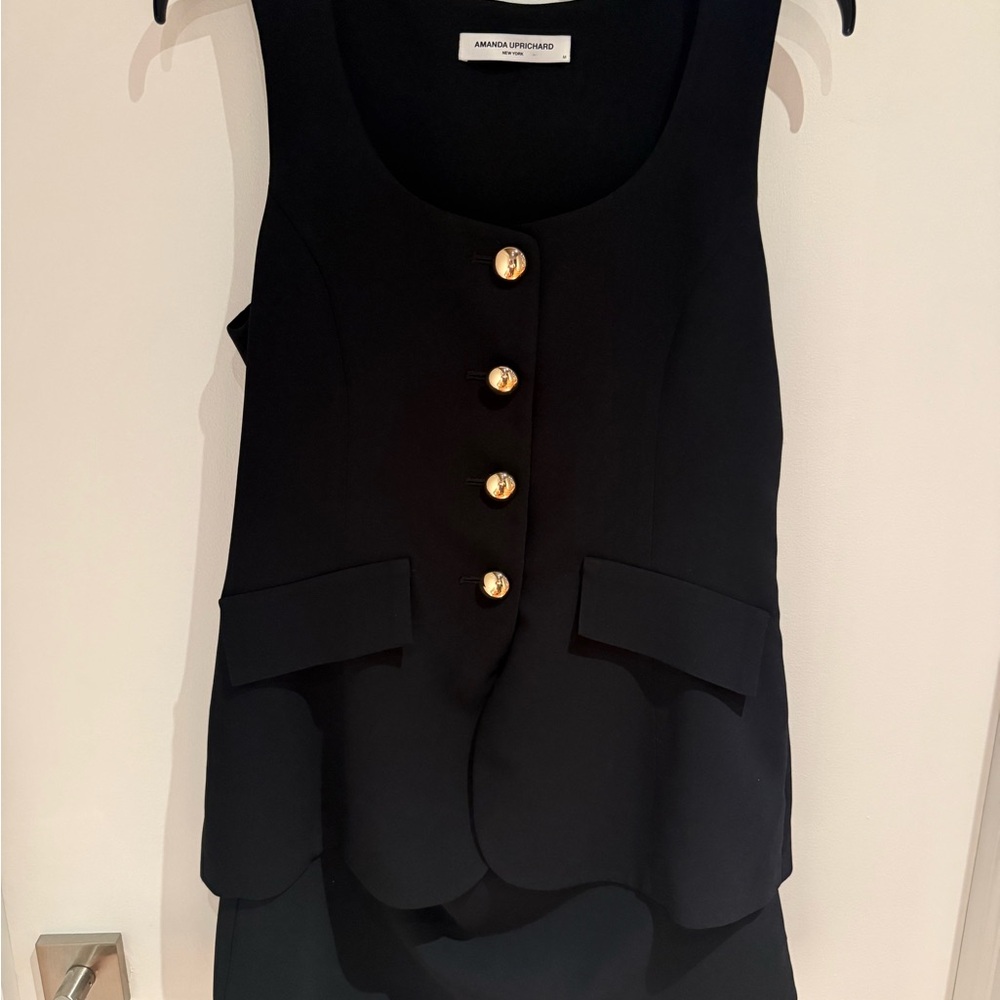 Amanda Uprichard Kya Sleeveless Romper Minidress Black Size M